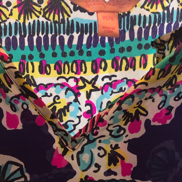 Lilly Pulitzer Silk Caftan Plum Skipping StonesXSS - Picture 5 of 6